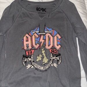 Lucky Brand Gray AC/DC Graphic Tee
